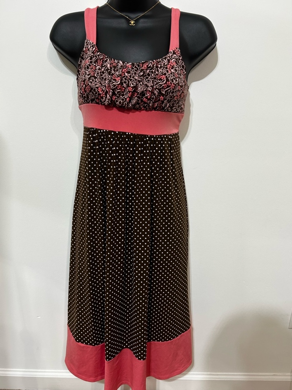 Bonnie Jean Brown and Pink Floral-Print Sleeveless Maxi Dress